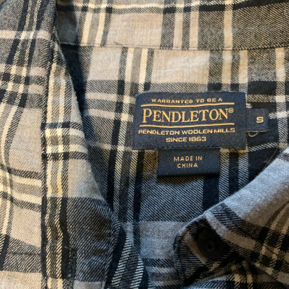 Pendleton Wool Button Up Grey And Black Plaid, Wo… - image 2